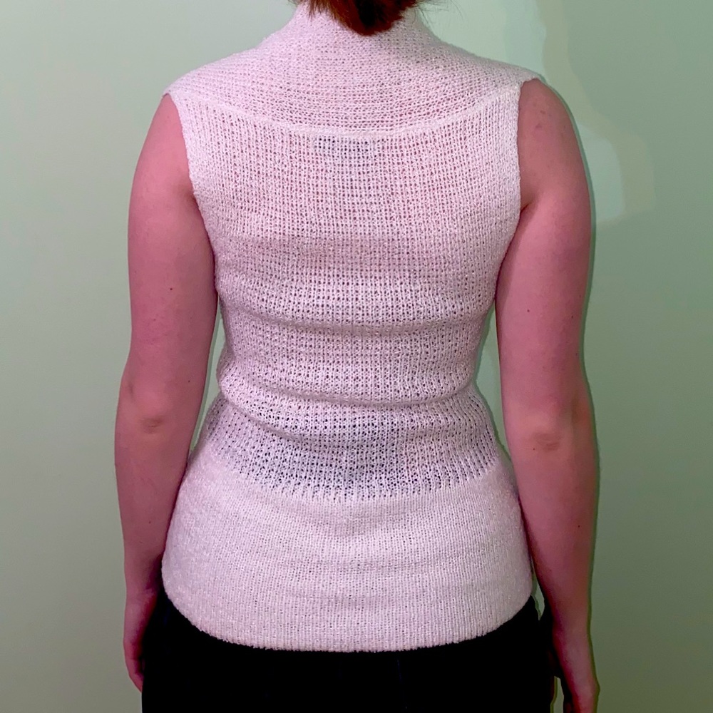 Lucy Paris- White Knit Surplice Vest Y2K. S/M - Picture 2 of 3